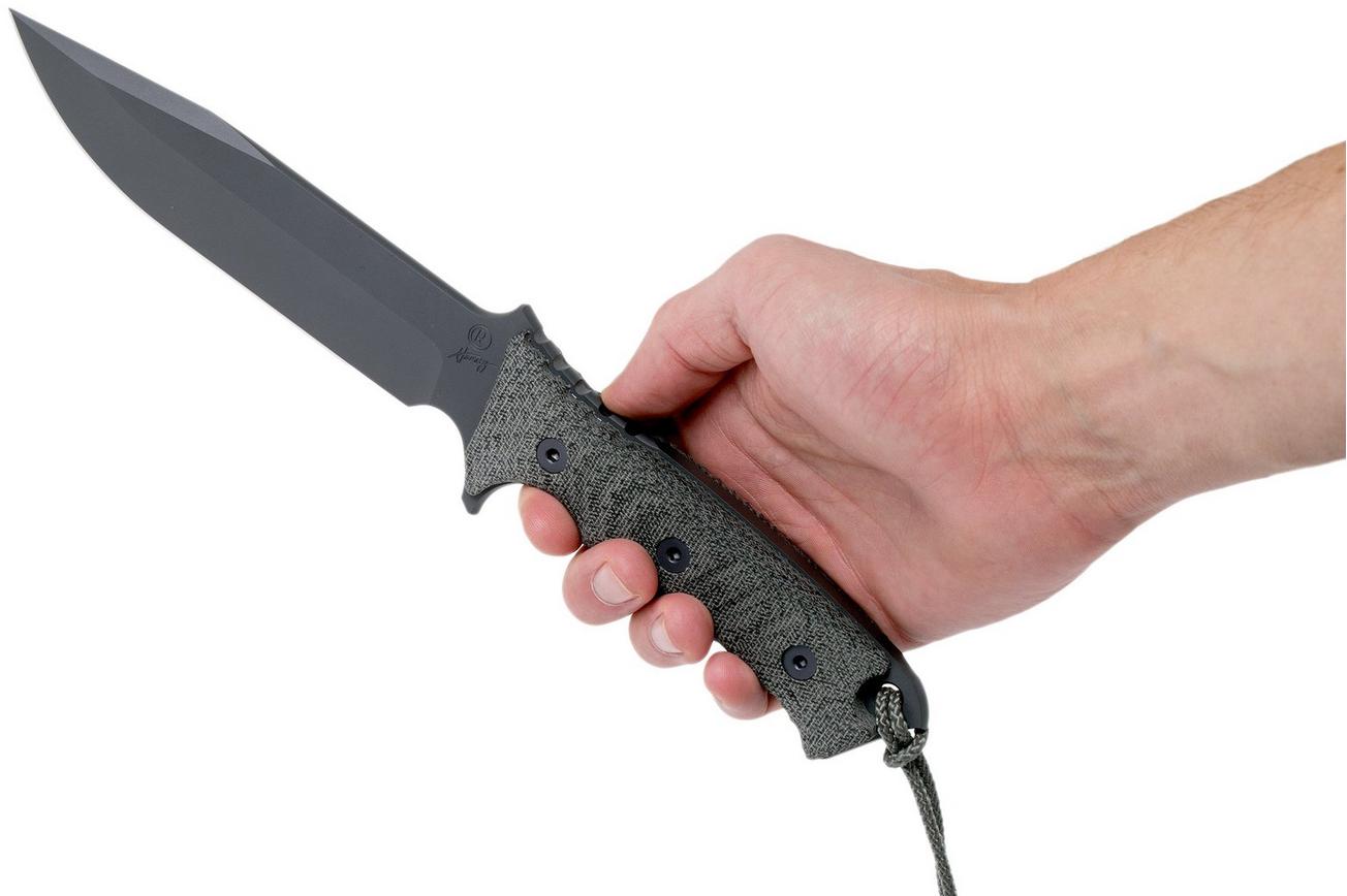 Chris Reeve Pacific Black PAC-1000 survivalmes, non serrated