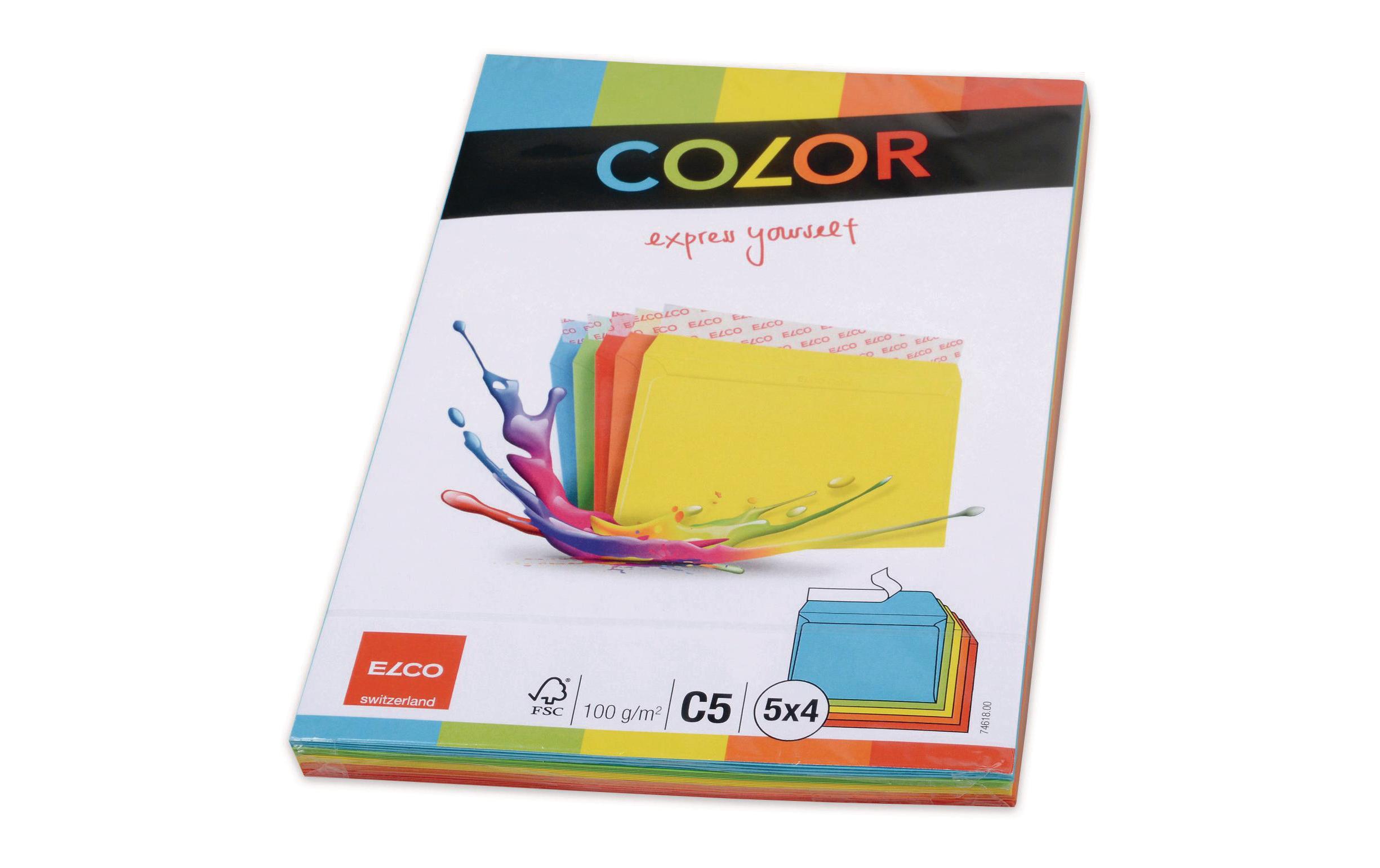 Couvert Color C5 Assortiert, 20 StückFarbige Briefumschläge