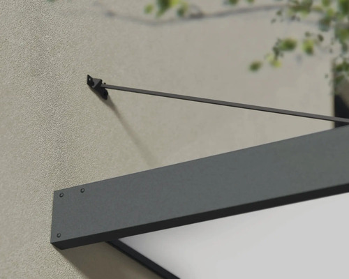 PALRAM-Canopia rechthoekige luifel Sophia XL Opaal 1920x1400x170 mm aluminium gepoedercoat grijs RAL 7016