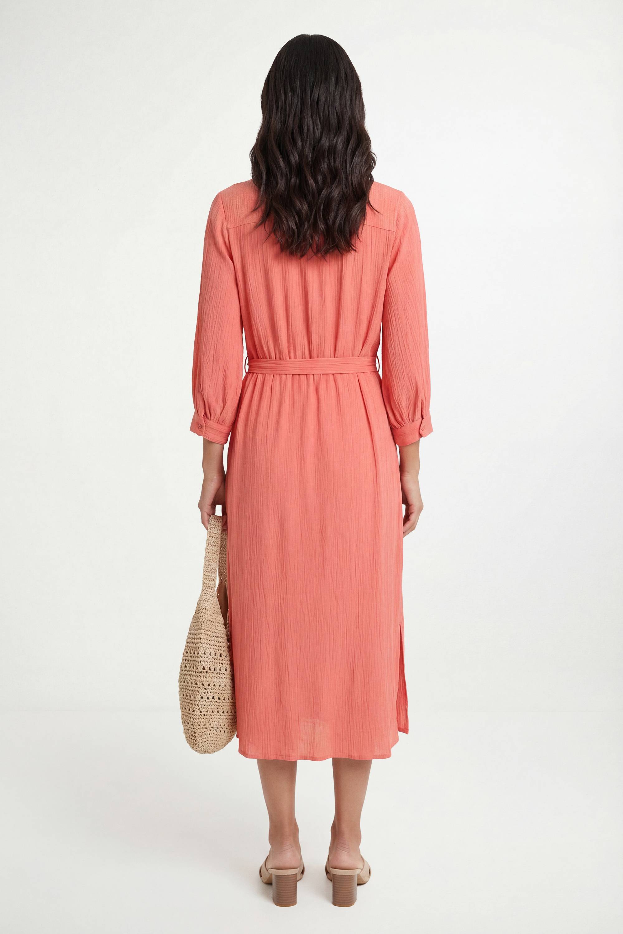 Wallis Robe Midi D'été En Tissu Gaze De Coton