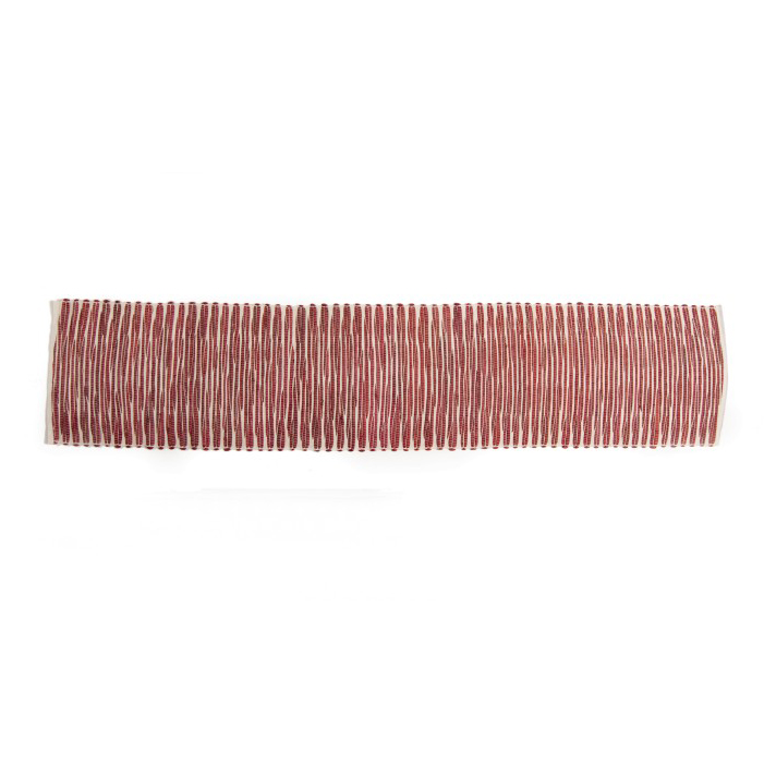 Handgewebter Tischläufer, rot/weiß, L 150 cm, B 35 cm von fischer's lagerhaus