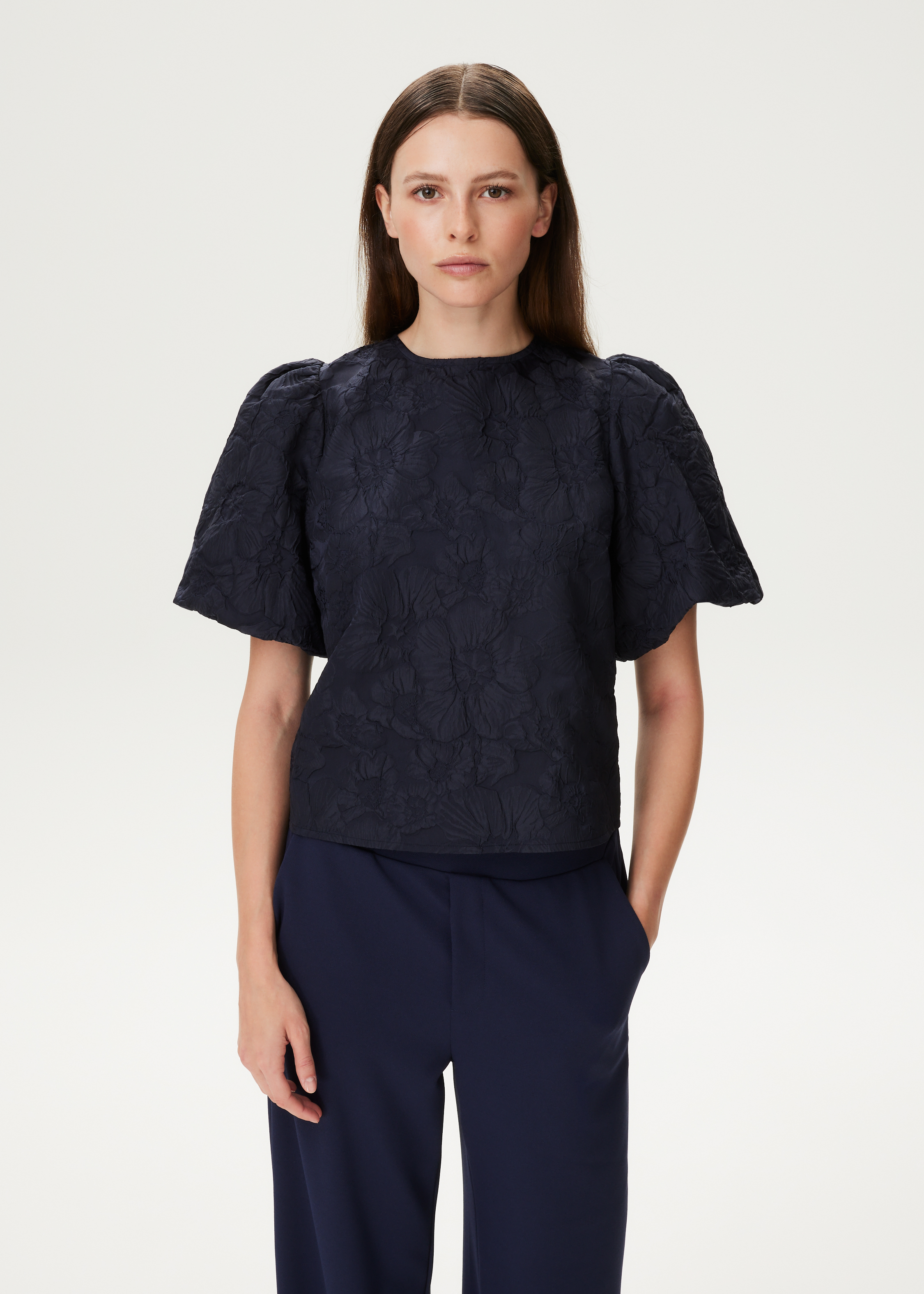 Jacquard bloemen top