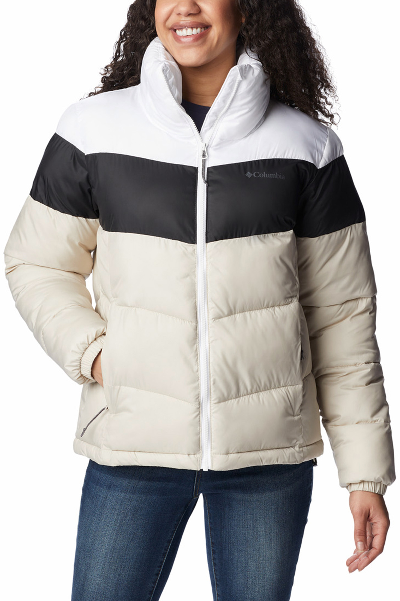 Jaqueta Columbia™ Puffet™ Feminina com Blocos de Cores