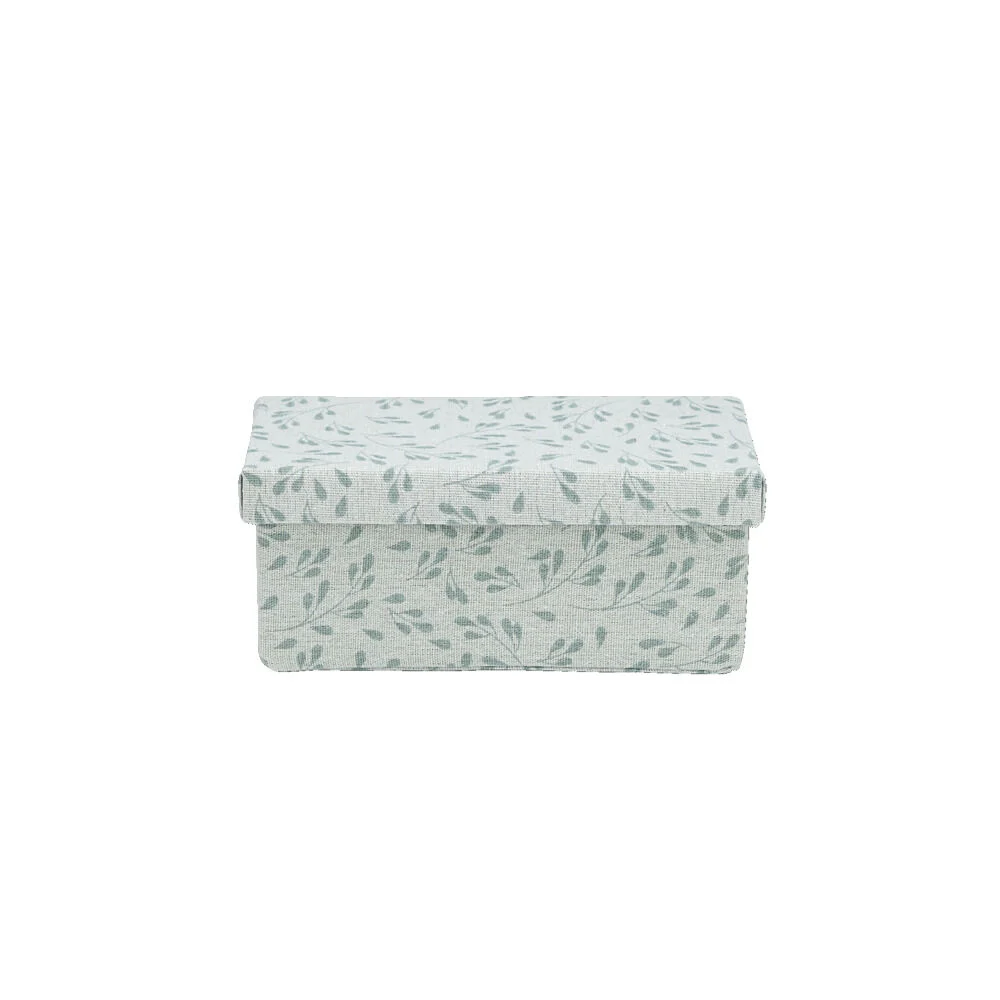 Boîte de rangement en carton et coton 24,5x13xH10cm modèle 2 - Taille S