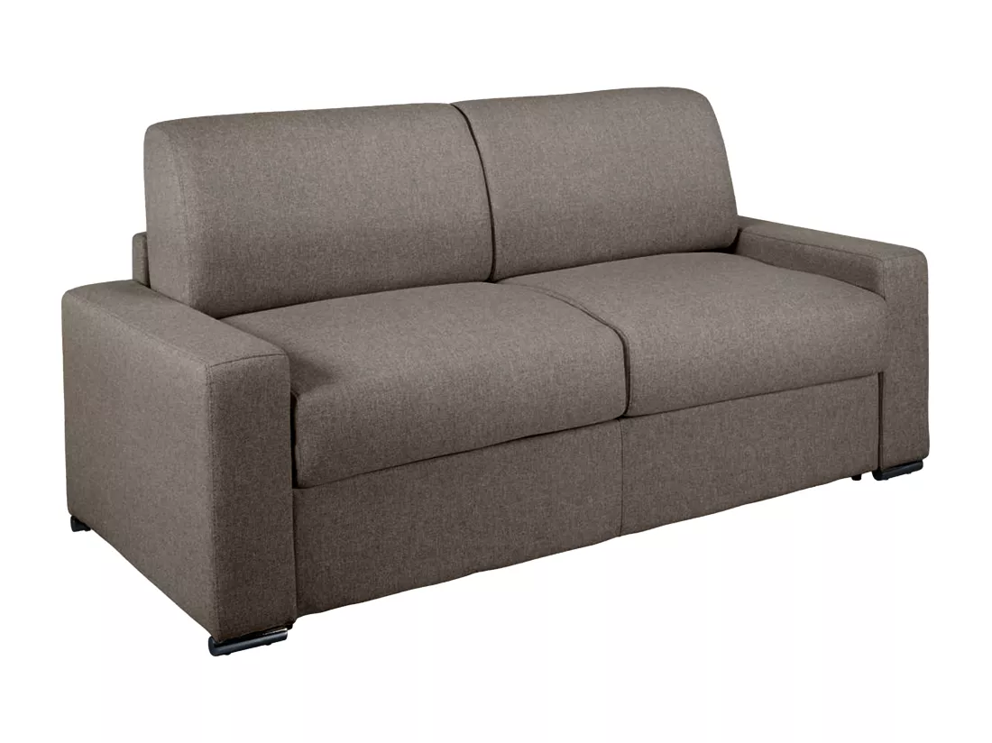 Canapé 3 places convertible express en tissu anthracite - Couchage 140 cm - Matelas CALITO 14 cm avec mémoire de forme