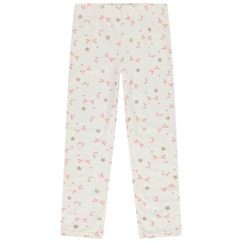 Set pyjama en jersey imprimé libellules pour fille - Ecru