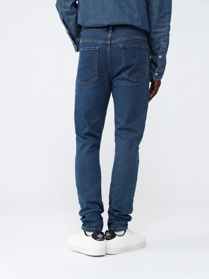 Calça jeans skinny com efeito spray - Azul