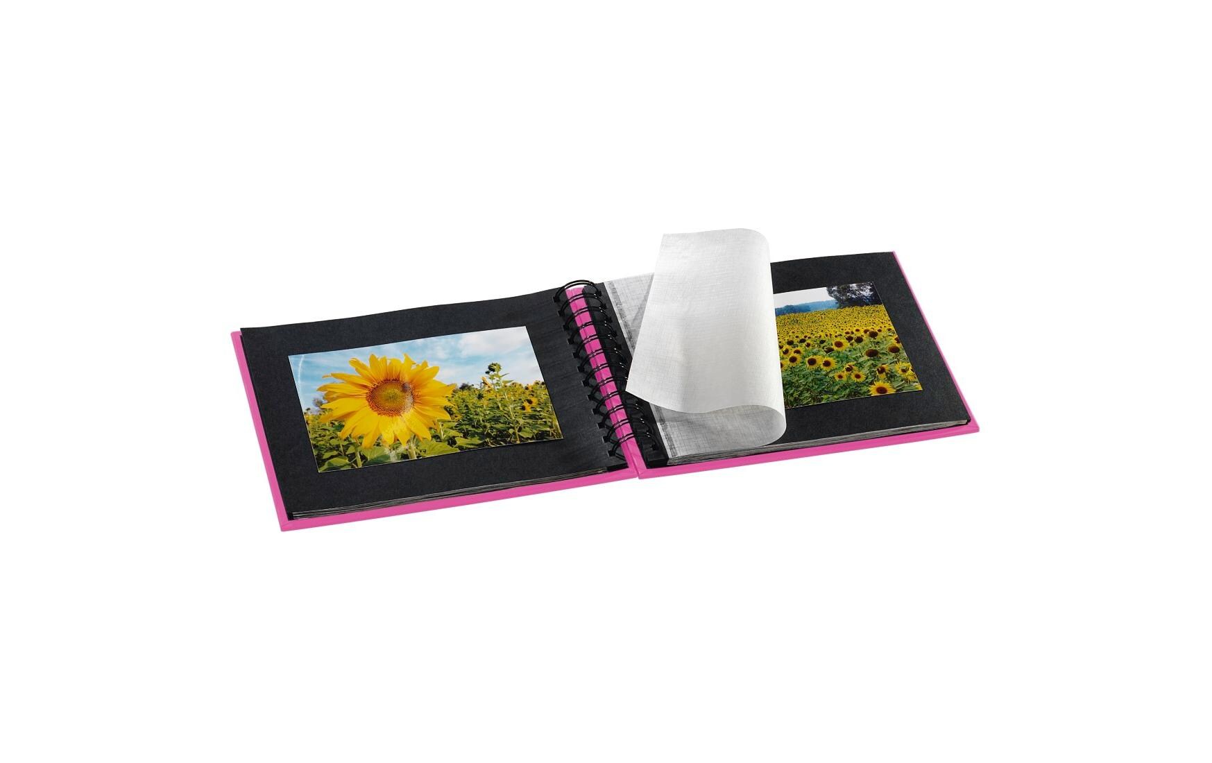 Fotoalbum Fine Art 24 x 17 cm Pink, 50 schwarze SeitenPlatzsparendes Album