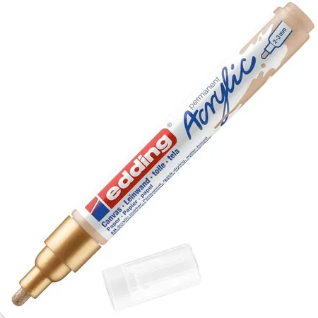 edding 5100 Acrylmarker medium - gold - 1 Acrylstift wasserfest - mittlere Rundspitze 2-3 mm