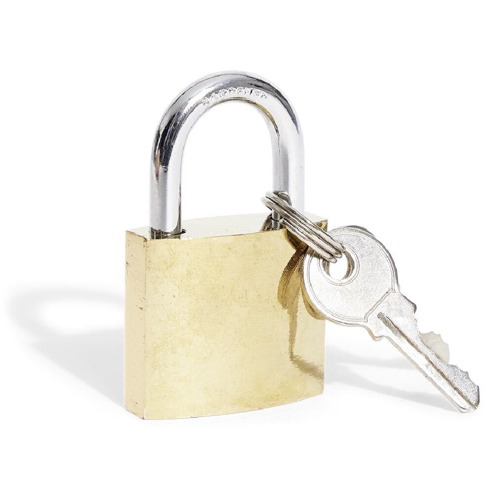 Cadenas en acier massif jaune 32mm - 2 clés