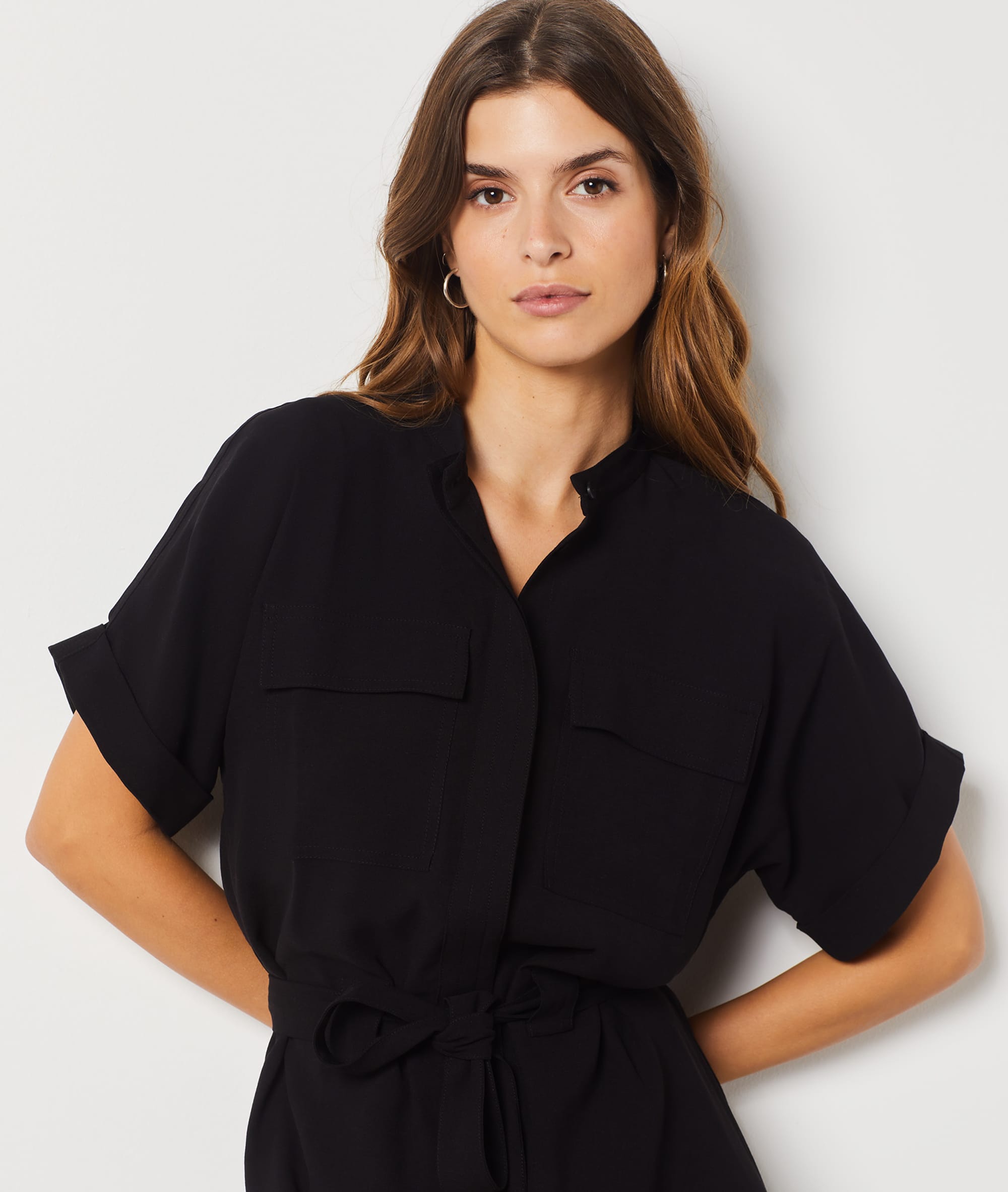 Robe manches courtes à nouer