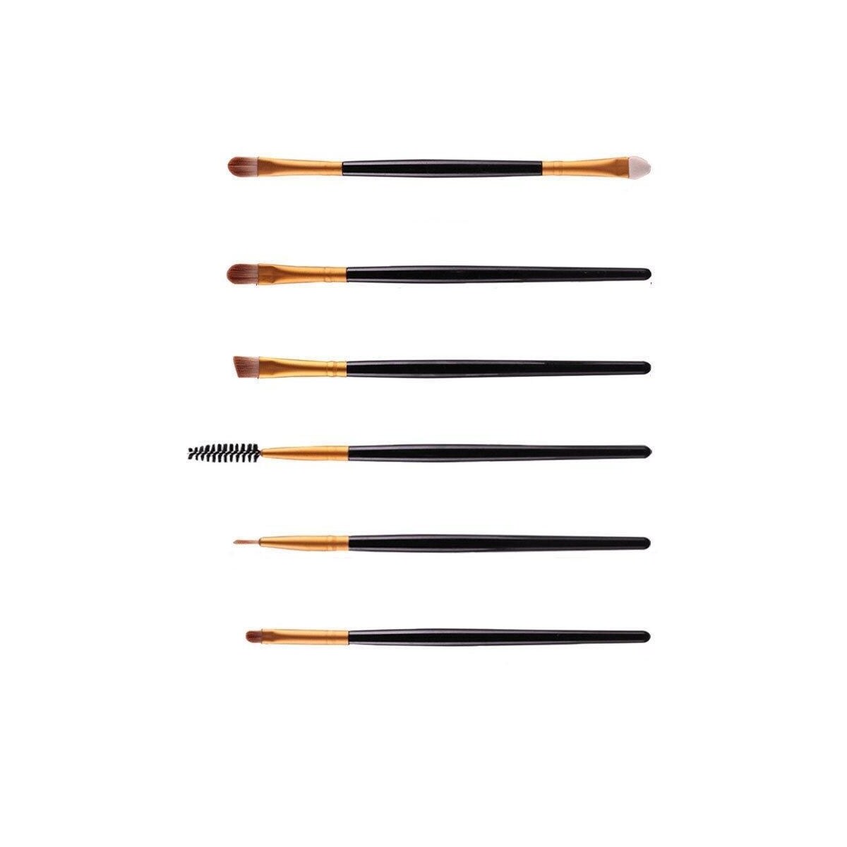 Profesjonelle skånsomme  sminkebørster 20-Pack, Black, Gold