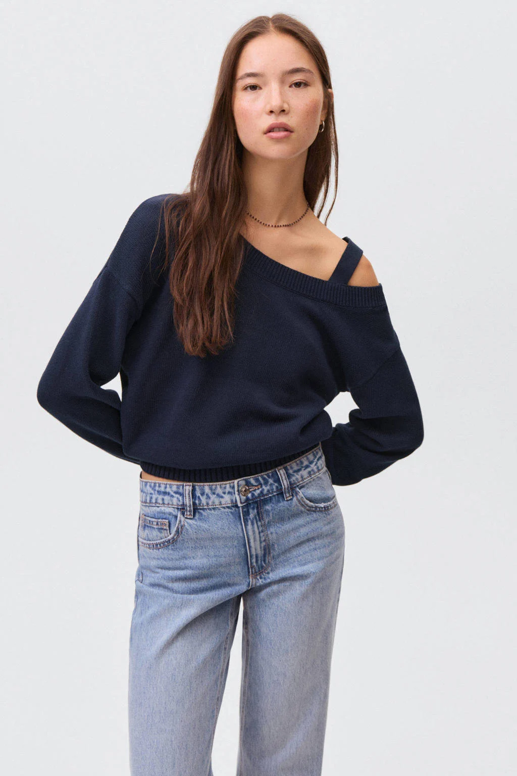 MANGO TEEN trui marine fijn gebreid