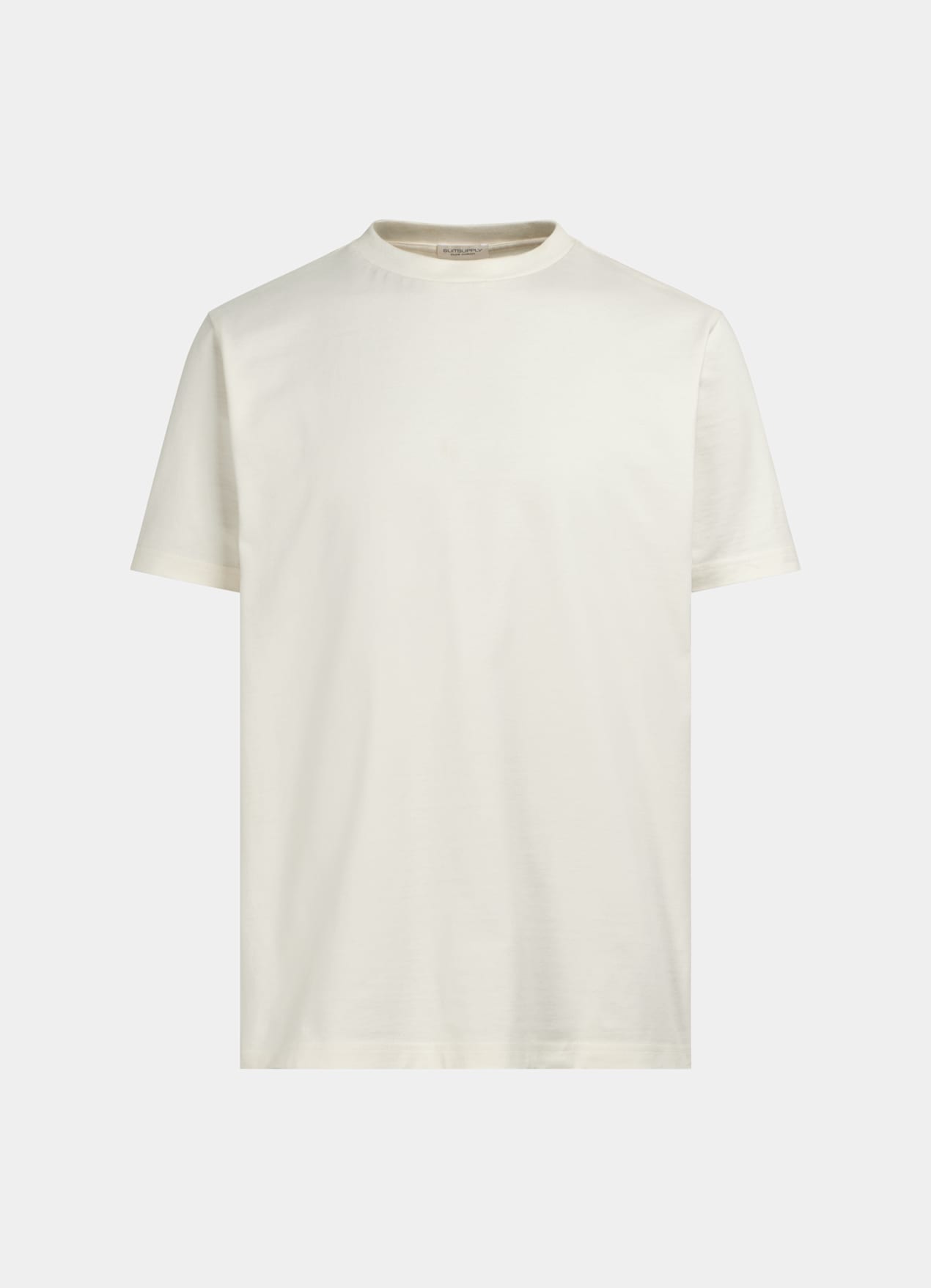 T-shirt col rond blanc cassé