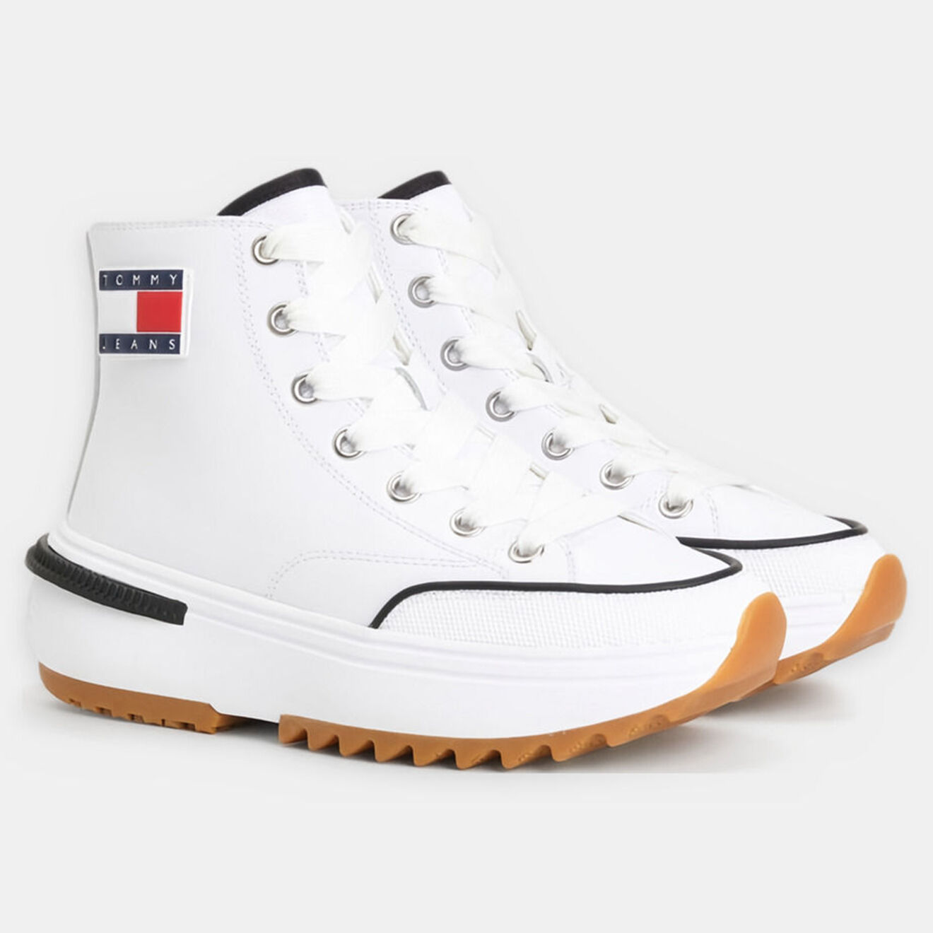 Tommy Hilfiger Baskets en Cuir Run Cleat blanches