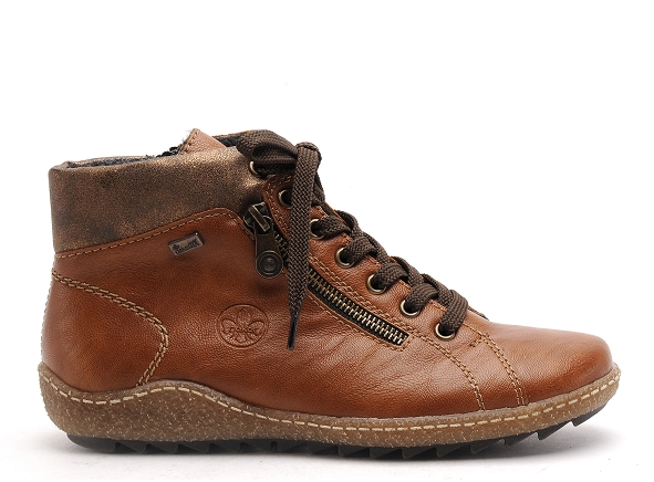 Rieker boots bottine plates femme z7540 marron