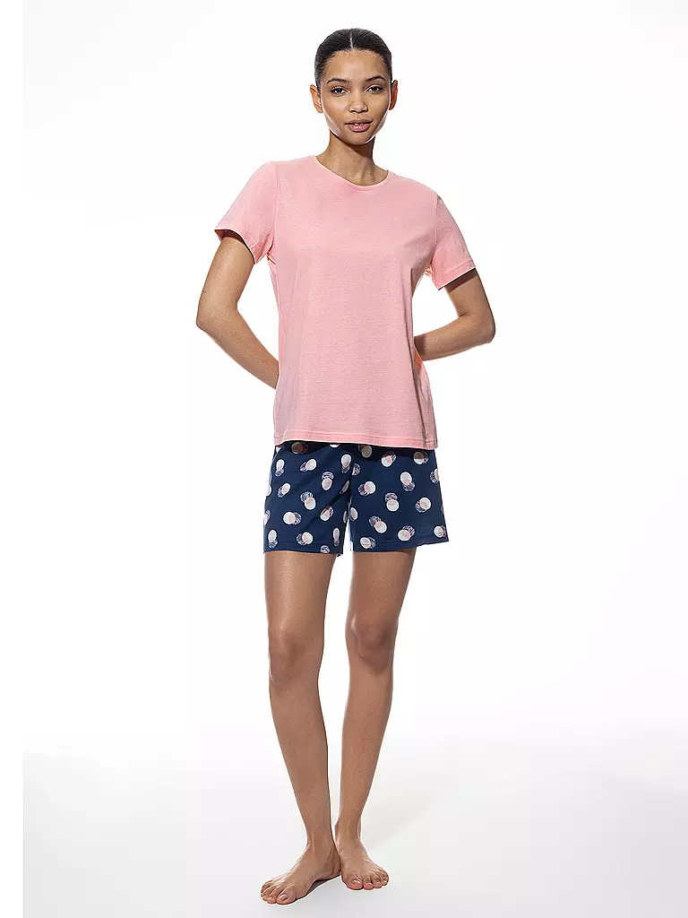 MEY Pyjama SCRIBBLED DOTS dunkelblau