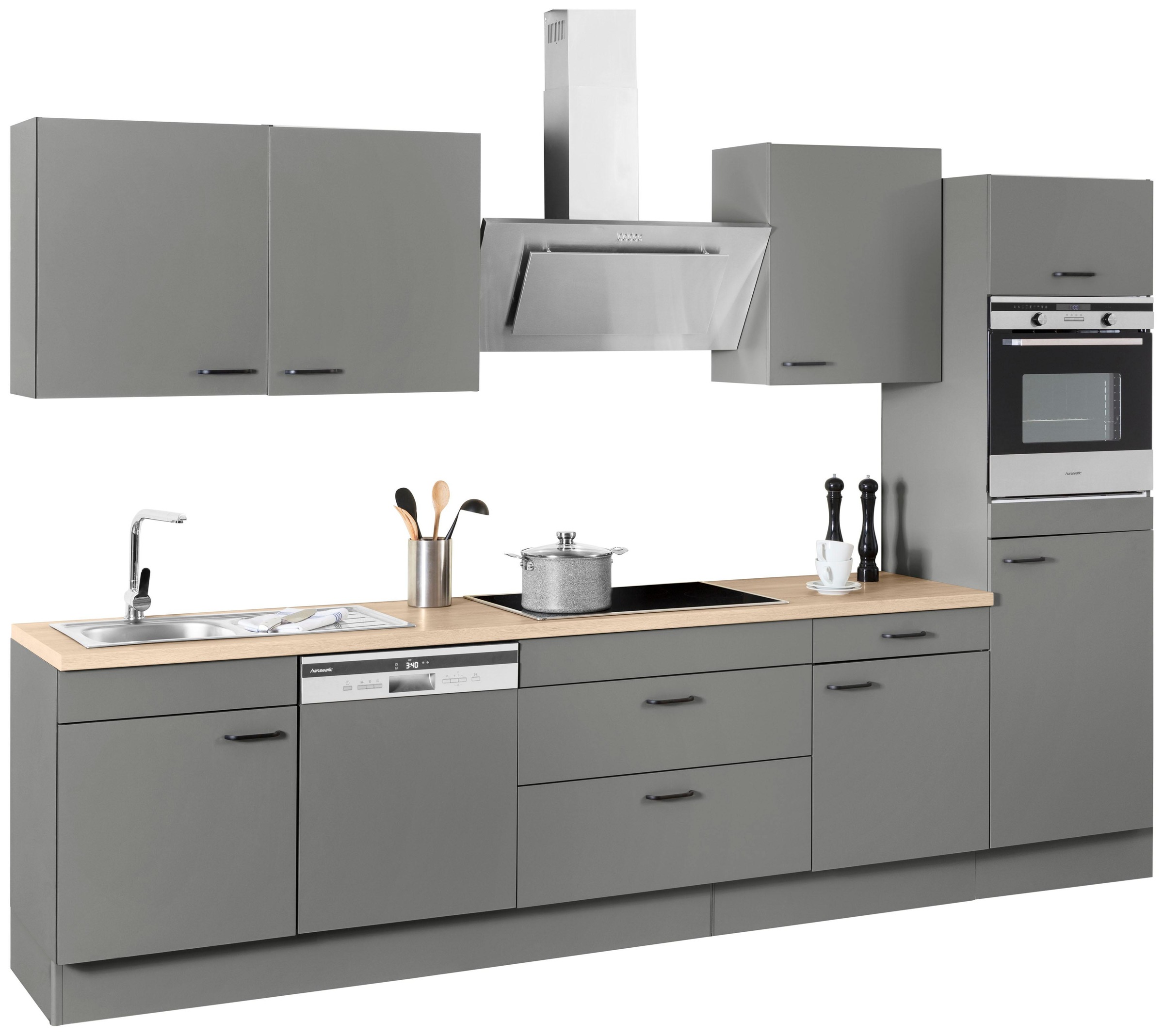 OPTIFIT Küchenzeile »Elga« Premium-Küche, Soft-Close-Funktion, grossen Vollauszügen, Breite 330 cm