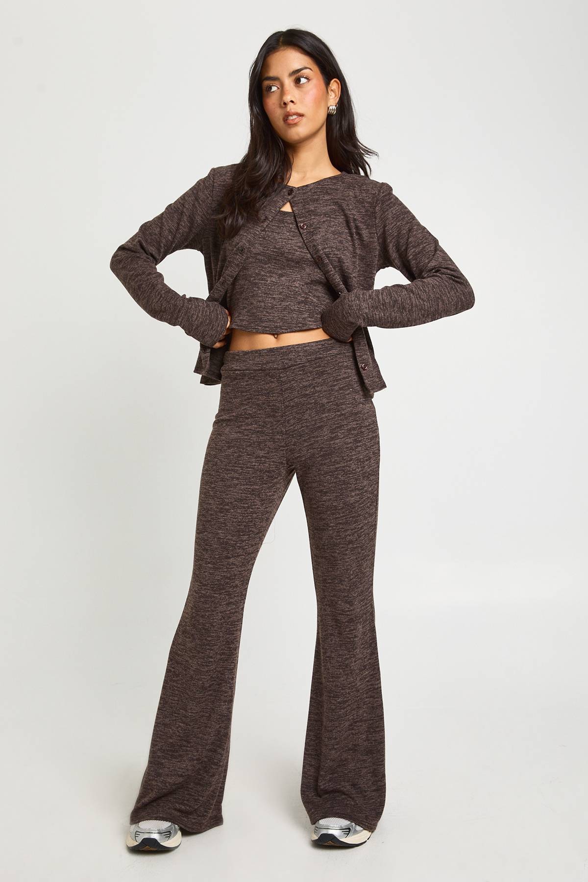 boohoo Ensemble 3 Pièces Gilet Côtelé Boutonné et Pantalon