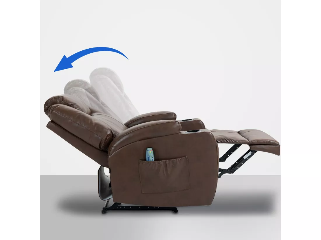 Fauteuil - Similicuir - Marron clair - Galena