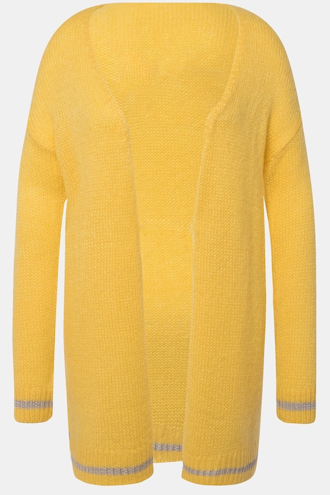 Strickjacke, Glitzer-Bündchen, offene Form, Langarm