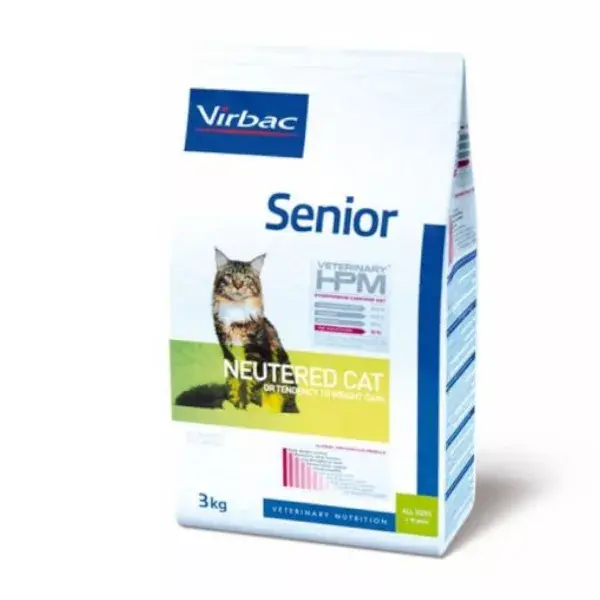 Ração Virbac Veterinary hpm para Gatos Castrados Idosos (+10 anos) - Croquetes 3kg