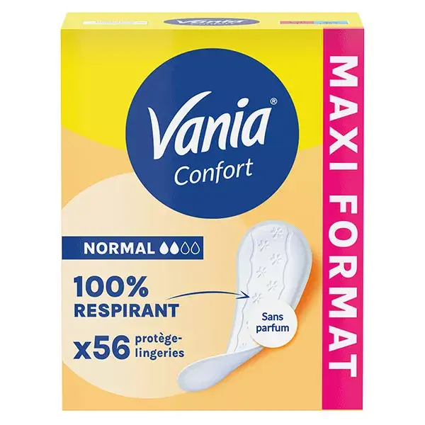 Protetores diários Vania Kotydia Normal Comfort sem perfume, 56 unidades.
