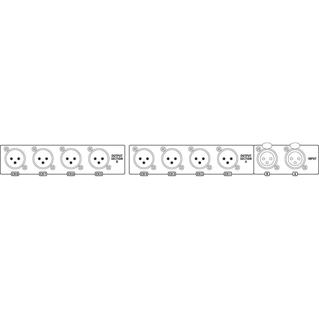 Monacor LS-280/SW 8-voudige line splitter