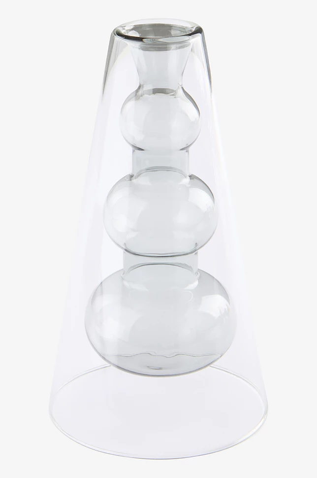 TILO GREY glassvase høyde 18 cm