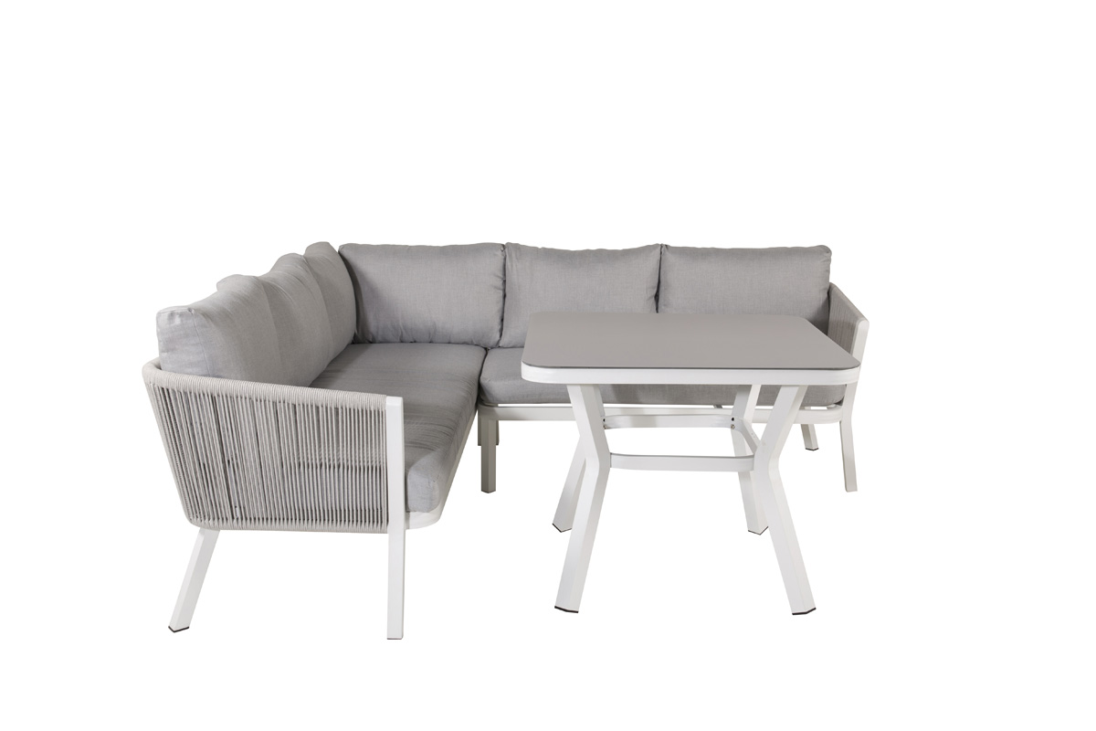 Loungeset Elly - 2 delig - met zitkussens Lichtgrijs