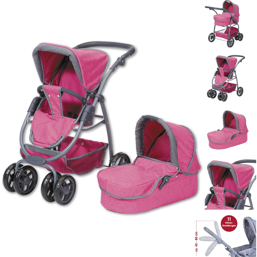 knorr toys® Puppenwagen Coco - berry rosa