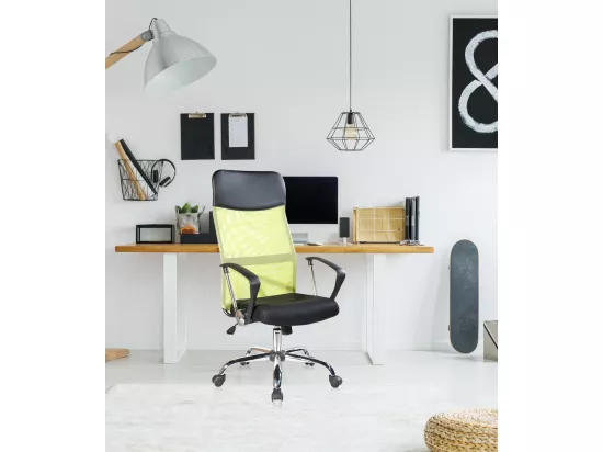 Armchair Chaise Ergonomique Noir Vert Bureau 113/123x57,5x58,5