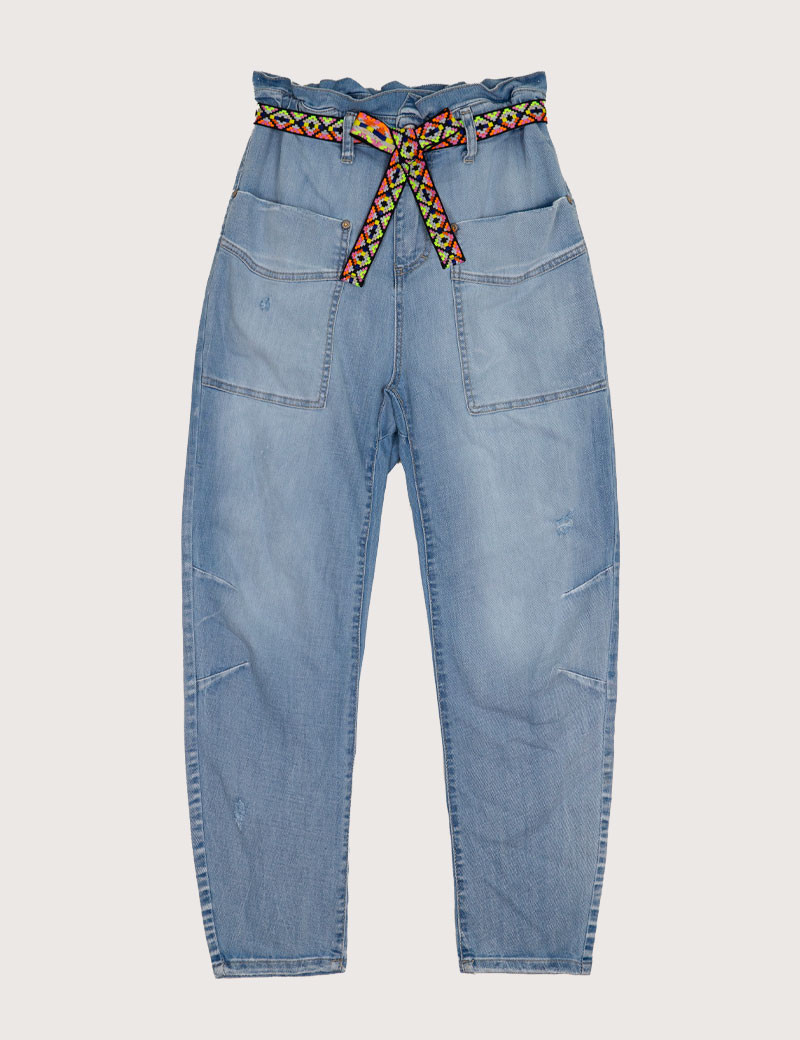 PLEASE JEAN DENIM POCHE AVANT AVEC CEINTURE