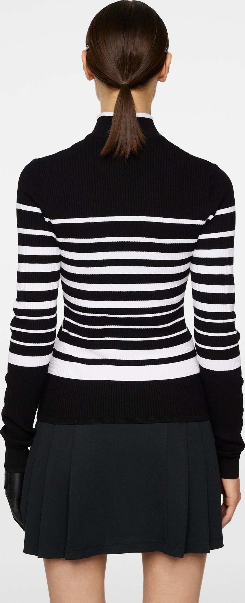 Cheryl Knitted Zip Sweater Dame Black