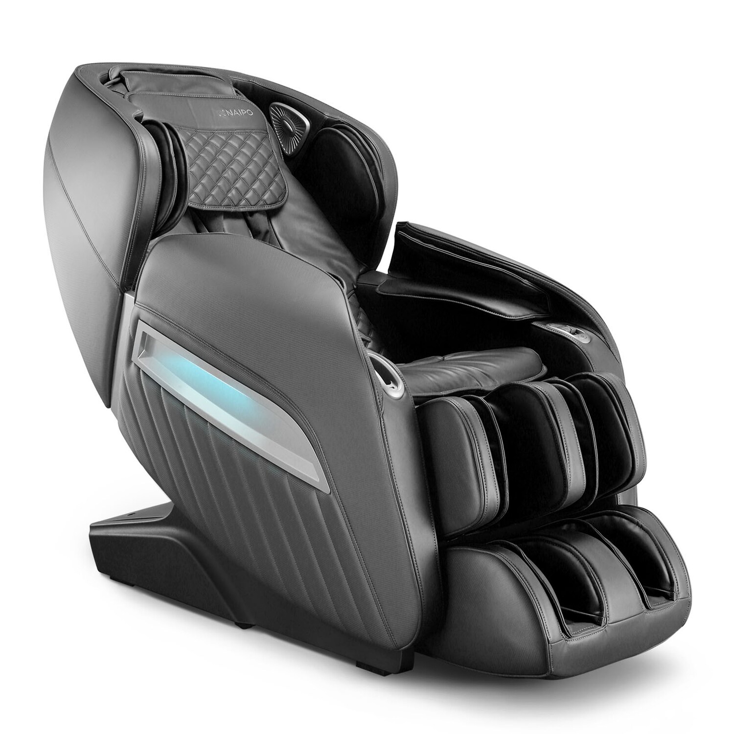 NAIPO Massagesessel Shiatsu Massagestuhl Zero Gravity für Ganzkörper, mit Heizung, SL Track, Klopfen, Kneten, Luft-Massage-System, USB, Bluetooth 3D Surround Sound Musik, Für Zuhause und Büro, Schwarz