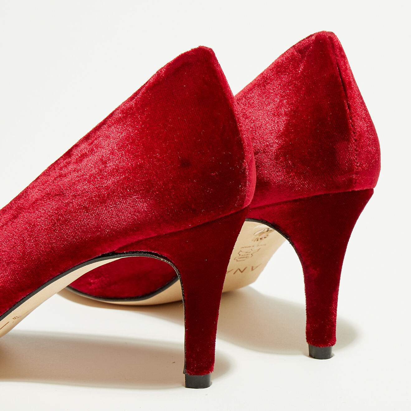 Anaki Escarpins en Velours Baila rouges - Talon 8 cm