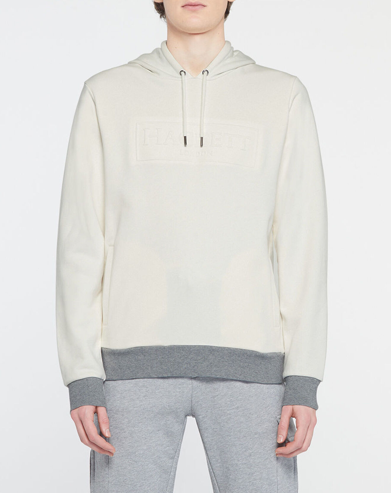 Hackett London Sweat à capuche blanc