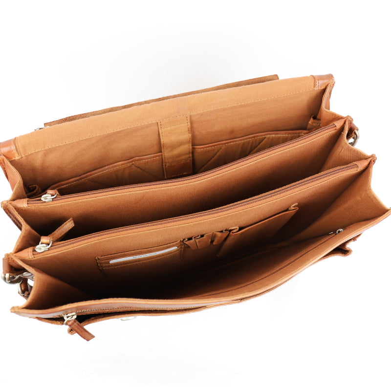 Bear Design Laptoptas - Aktetas 15.6'' Jan Willem Cognac