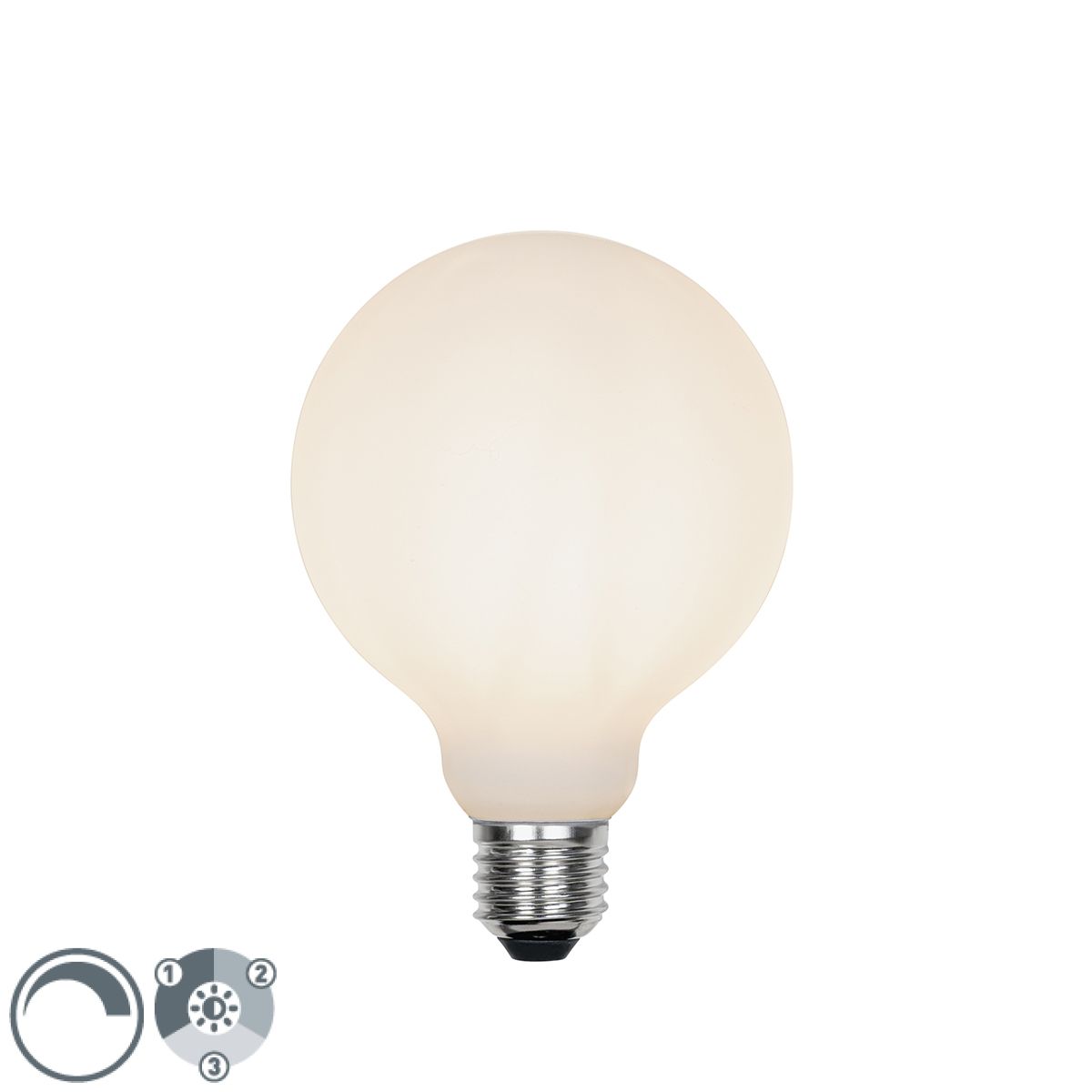 E27 3-staps dimbare LED lamp G95 mat 5W 550 lm 2700K