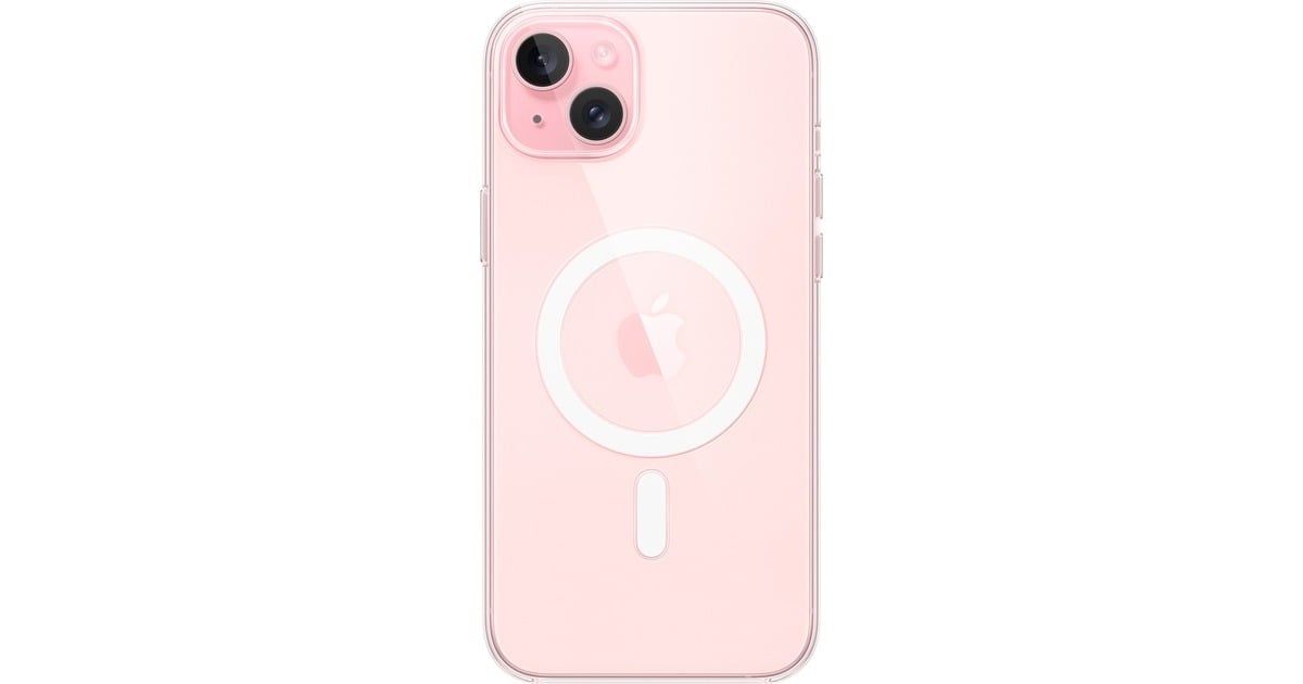 AppleDoorzichtig hoesje met MagSafe voor iPhone 15 Plus telefoonhoesje  (Transparant)