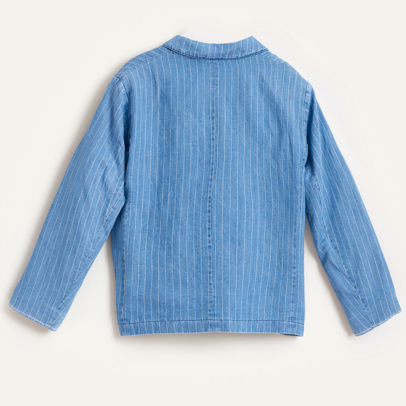 Bellerose Veste blazer Chick en Coton & Lin rayée bleue