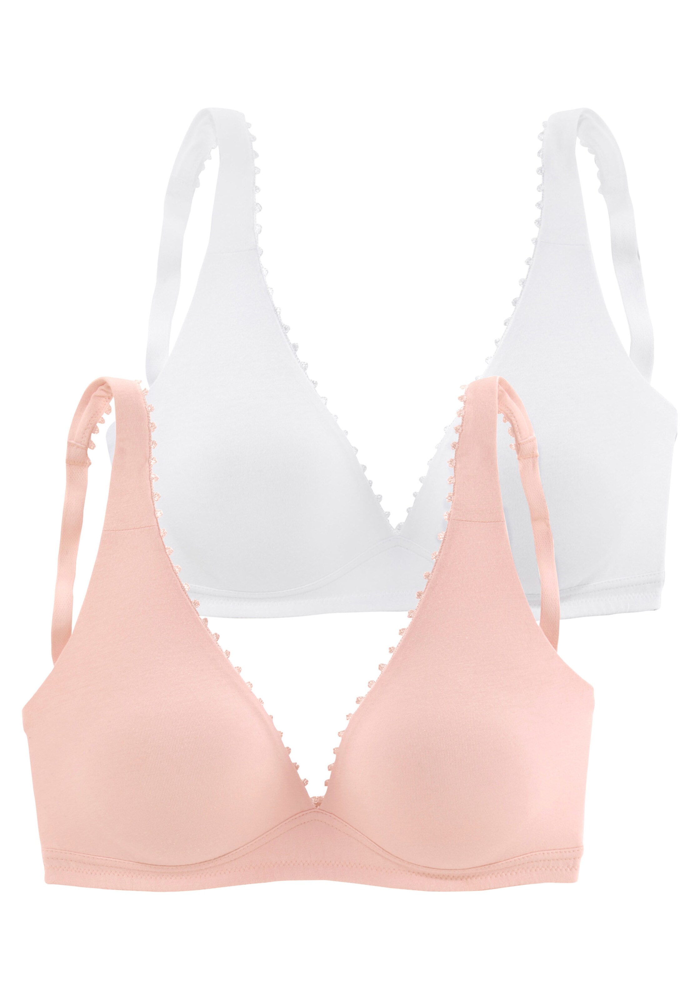 petite fleur Bralette-BH in rose+weiß