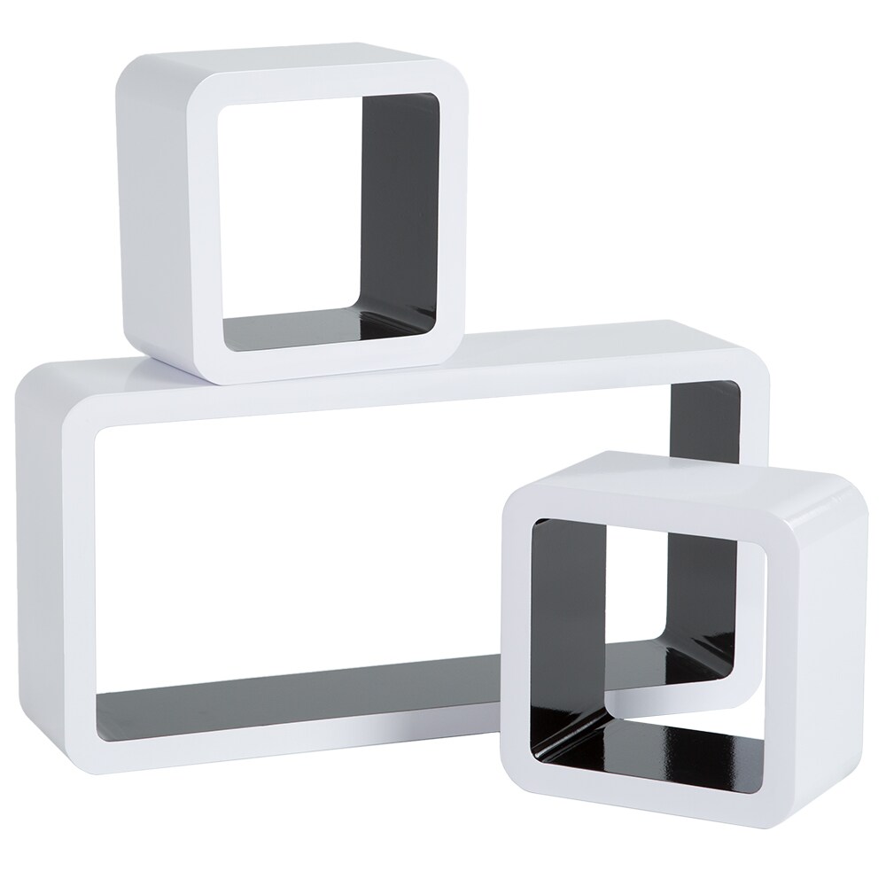 tectake® 3er Set Wandregal, Retro-Stil, mit abgerundeten Ecken, vielseitig verwendbar