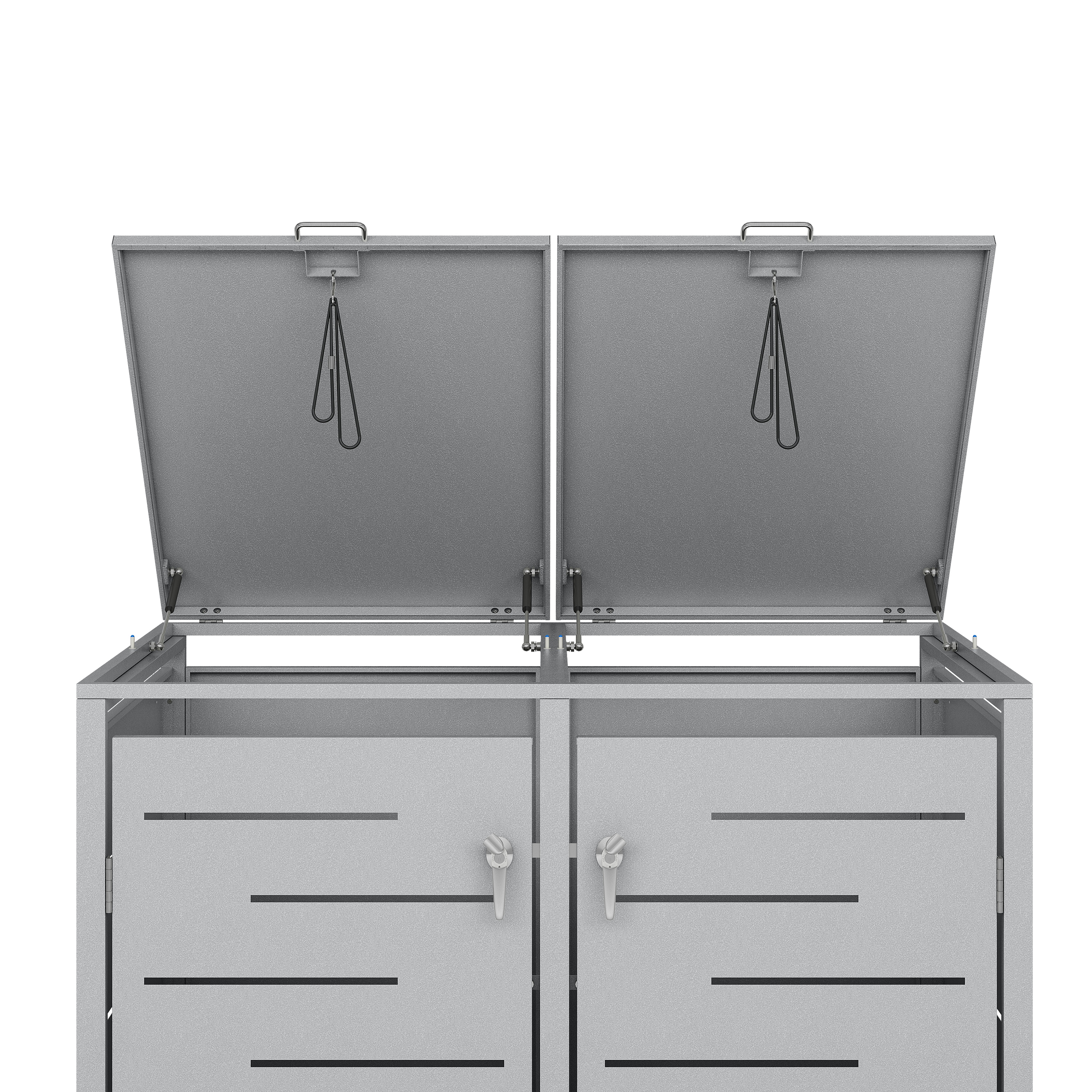 Mülltonnenbox 480L silber