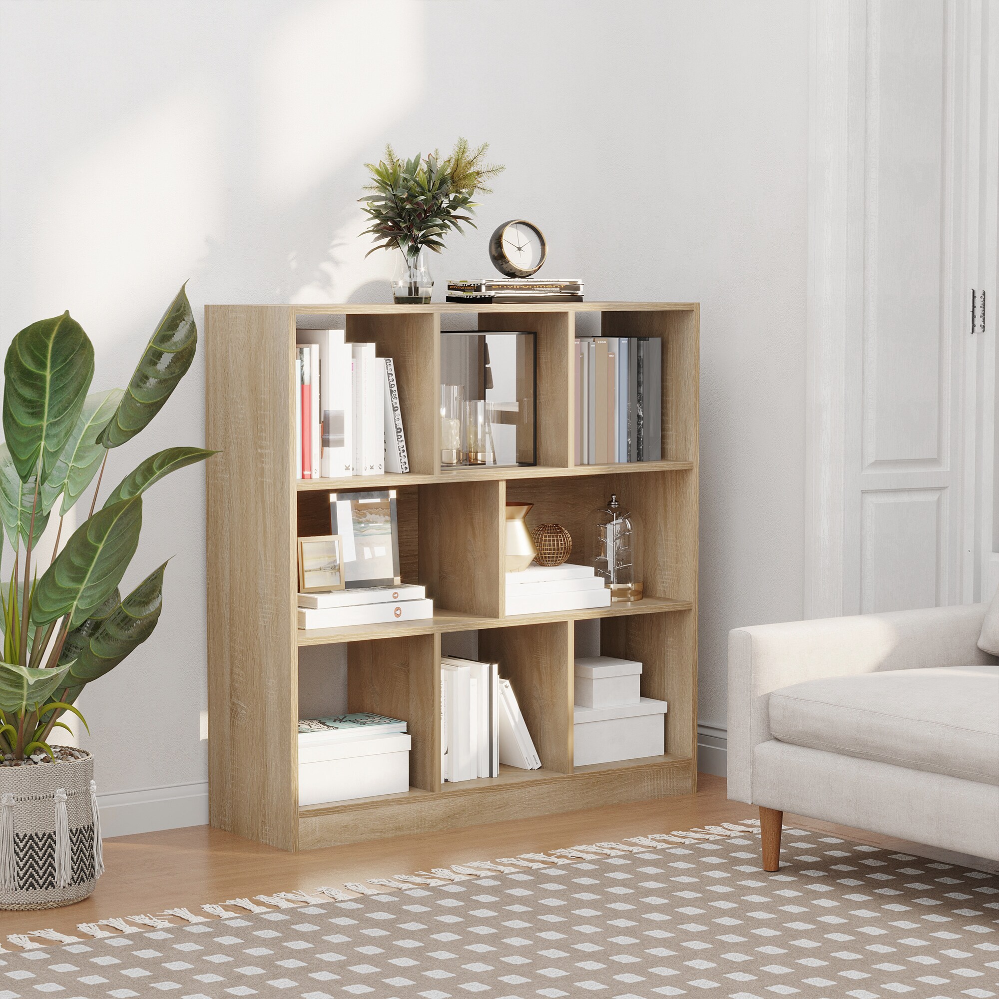 HOMCOM Standregal Mit Kippsicherung natur 97,5L x 30B x 100Hcm