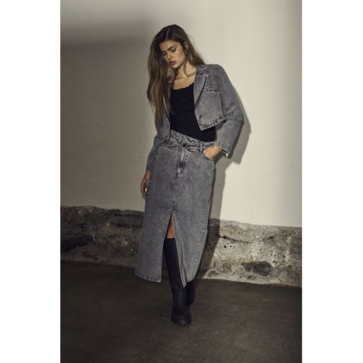 Co'Couture Vika Crop Blazer, Mid Grey, M