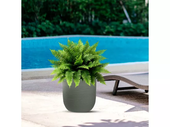 Vase en résine intérieur extérieur pour plantes cylindriques design d.35x34h Raffaello Verde