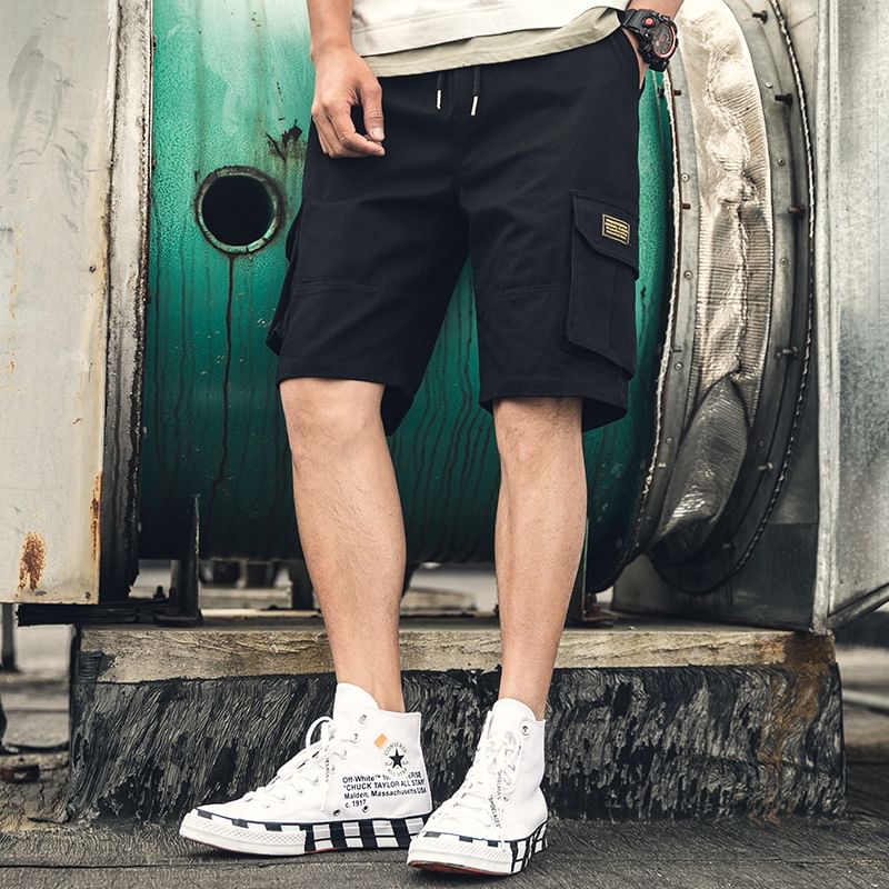Priam - Cargoshorts met effen applicatie en gemiddelde taille
