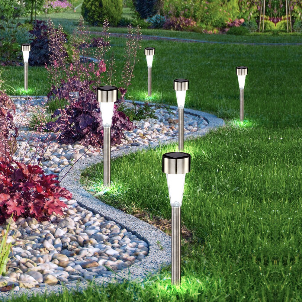 6er Set LED Solarleuchten für den Außenbereich