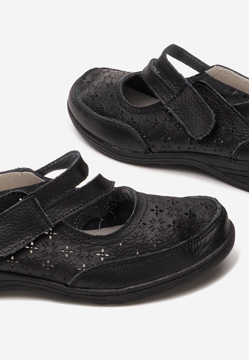 Ballerines en cuir noirs Catherina V2